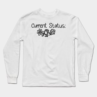 statement simple flowers song in line art flowers funny art single girl gift funny flowers song gift Long Sleeve T-Shirt